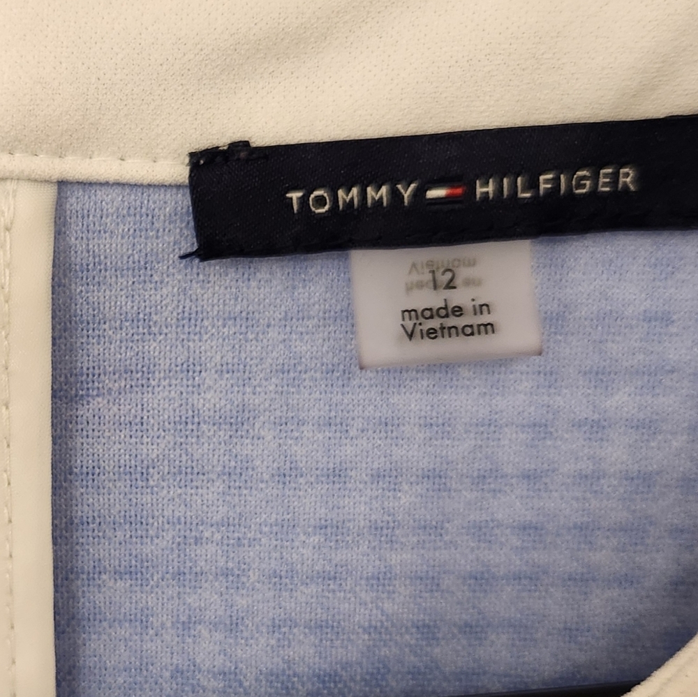 Tommy Hilfiger Sleeveless Sheath Dress Plaid Blue White Size 12 Womens #AA1073 - Picture 2 of 5
